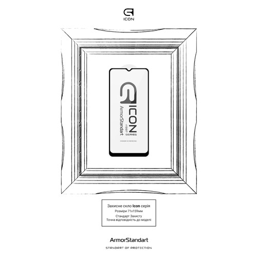 Захисне скло Armorstandart Icon для Samsung A03s (A037) Black (ARM59785) фото №3