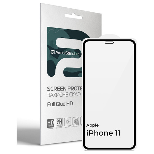 Захисне скло ArmorStandart Full Glue HD iPhone 11 Black (ARM65995) фото №1