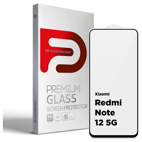 Захисне скло ArmorStandart Full Glue Xiaomi Redmi Note 12 5G Black (ARM65552) фото №1
