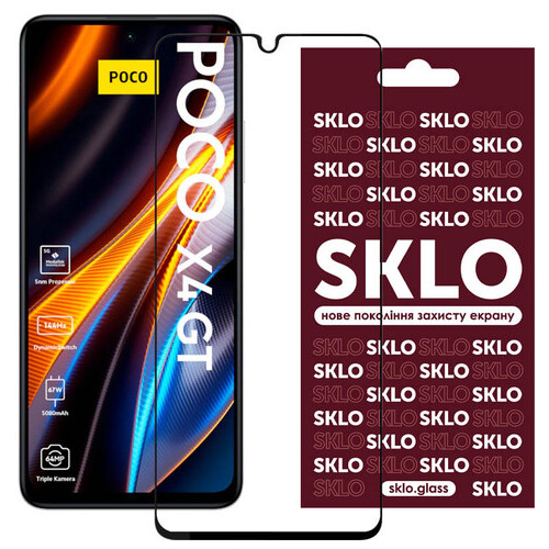 Захисне скло Sklo 3D (full glue) Xiaomi Poco X4 GT Чорний фото №1