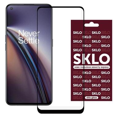 Захисне скло SKLO 3D (full glue) для Oppo Reno 8 T 4G Чорне фото №1