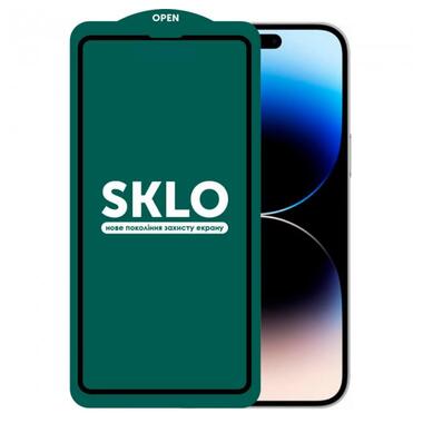 Защитное стекло SKLO 5D (тех.пак) для Apple iPhone 14 Pro Max (6.7) Чорне фото №2