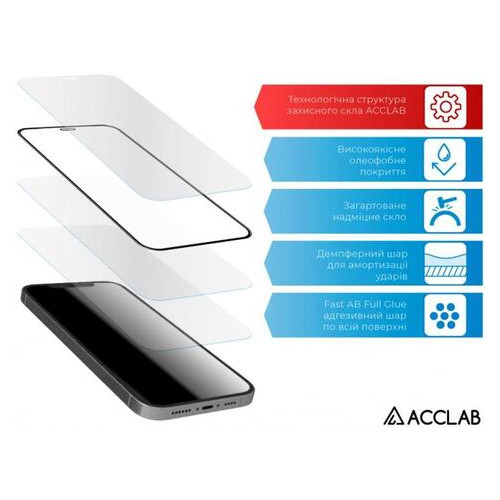 Захисне скло Acclab Full Glue Nokia 1.4 Black (1283126511790) фото №3