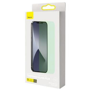 Захисне скло 3D Baseus Green Light Transparent для Apple iPhone 12 Pro фото №2