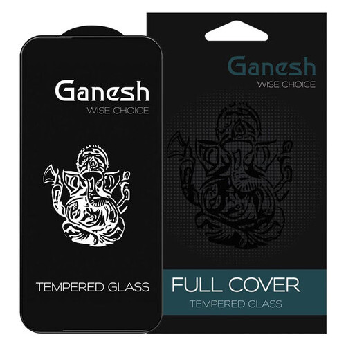 Захисне скло Ganesh (Full Cover) Apple iPhone 12 Pro / 12 (6.1) Чорний фото №1