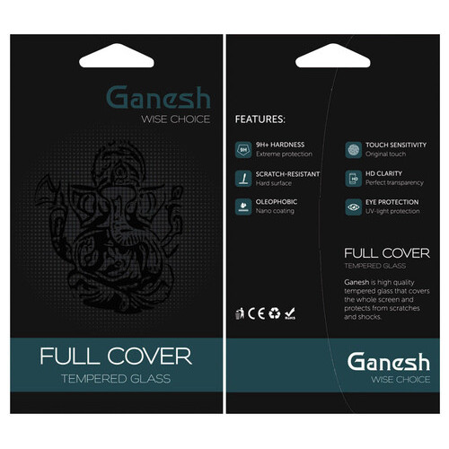 Захисне скло Ganesh (Full Cover) Apple iPhone 14 Pro Max (6.7) Чорний фото №2