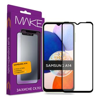 Скло захисне MAKE Samsung A14 Full Cover Full Glue (MGF-SA14) фото №1