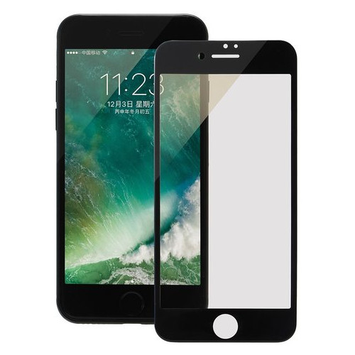 Захисне скло для Apple iPhone 7 Plus - Coteetci silk screen printed full-screen 0,15мм, глянсове, чорне фото №1