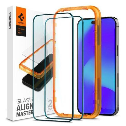 Захисне скло Spigen Apple Iphone 14 Pro Glas TR Align Master FC (2 Pack) Black (AGL05216) фото №1