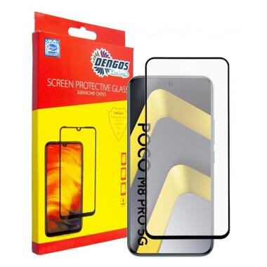 Стекло защитное Dengos Full Glue POCO M8 Pro 5G Black (TGFG-429) фото №1