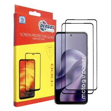 Стекло защитное Dengos Motorola G17 / G17 Power Black 2 pcs (DG-TG2P-101) фото №1