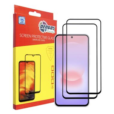 Стекло защитное Dengos Samsung Galaxy A37 / A57 / S25 FE Black 2 pcs (DG-TG2P-96) фото №1