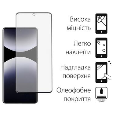Стекло защитное Dengos Xiaomi Redmi Note 14 Pro 5G + camera protection Black (DG-TGSCP-12) фото №2