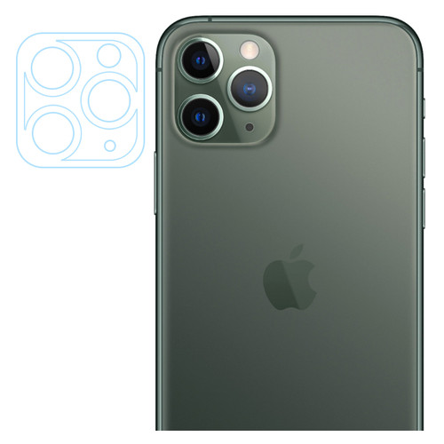 Гнучке захисне скло Epik 0.18mm на камеру та весь блок (тех.пак) для Apple iPhone 11 Pro / 11 Pro Max Прозорий фото №1