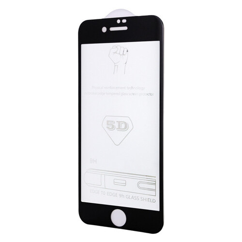 Захисне скло 5D Epik Hard full glue (тех.пак) Apple iPhone 6/6s (4.7) Чорний фото №1
