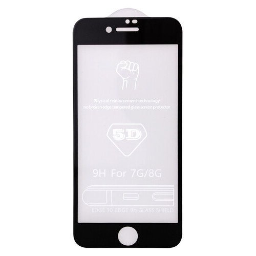 Захисне скло 5D Epik Hard full glue Apple iPhone 7 / 8 / SE (2020) (4.7) Чорний фото №2