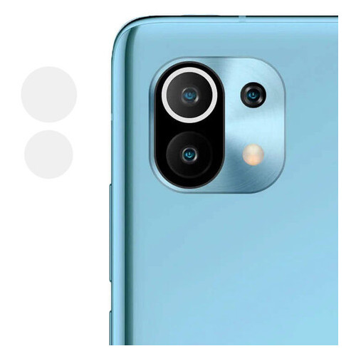 Гнучке захисне скло Epik 0.18mm на камеру (тех.пак) Xiaomi Mi 11 Lite Прозорий фото №1