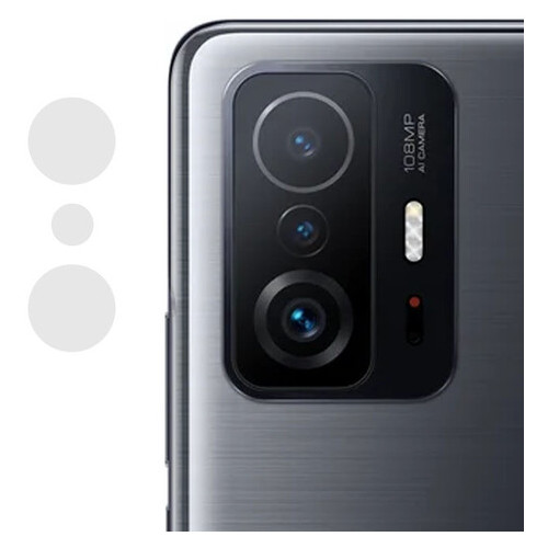 Гнучке захисне скло Epik 0.18mm на камеру (тех.пак) Xiaomi 11T/11T Pro Прозорий фото №1