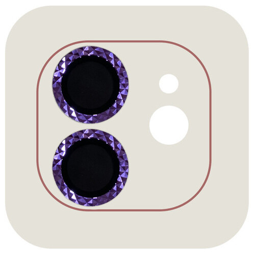 Захисне скло Epik Metal Shine на камеру (в упак.) Apple iPhone 12 / 12 mini / 11 Фіолетовий / Purple фото №1