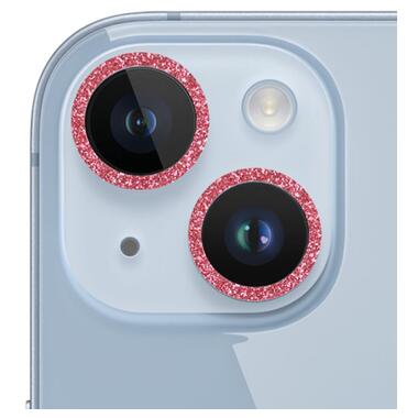 Захисне скло Epik Metal Sparkles на камеру (в упак.) Apple iPhone 15 (6.1) / 15 Plus (6.7) Червоний / Red фото №1