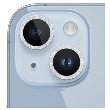 Захисне скло Epik Metal Sparkles на камеру (в упак.) Apple iPhone 15 (6.1) / 15 Plus (6.7) Срібний / Silver фото №1