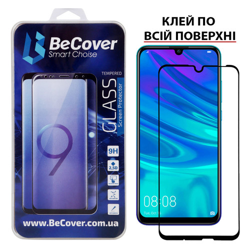 Захисне скло BeCover Full Glue & Cover для Huawei P Smart 2019 Black (703136) фото №3