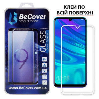 Захисне скло BeCover Full Glue & Cover для Huawei P Smart 2019 White (703137) фото №3