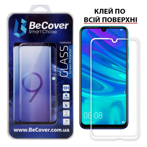 Захисне скло BeCover Full Glue & Cover для Huawei P Smart 2019 White (703137) фото №8