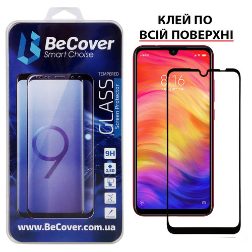 Захисне скло BeCover Full Glue & Cover для Xiaomi Redmi Note 7 Black (703190) фото №13