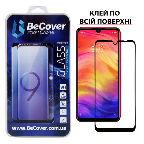 Захисне скло BeCover Full Glue & Cover для Xiaomi Redmi Note 7 Black (703190) фото №8