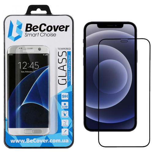 Захисне скло BeCover для Apple iPhone 12 Black (705375) фото №12