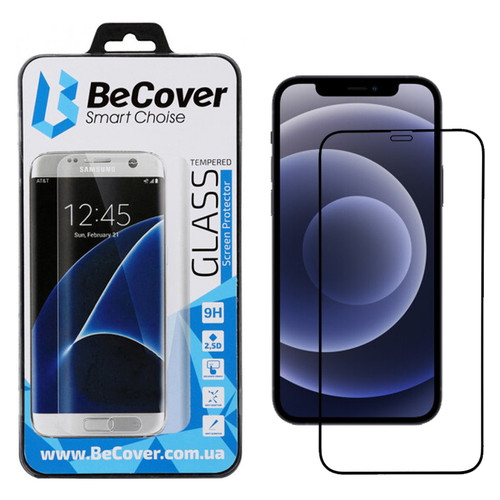 Захисне скло BeCover для Apple iPhone 12 Black (705375) фото №11