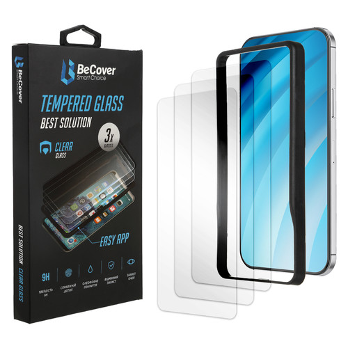 Захисне скло Premium 3 шт Easy Installation BeCover Samsung Galaxy M31s SM-M317 Clear (705477) фото №2