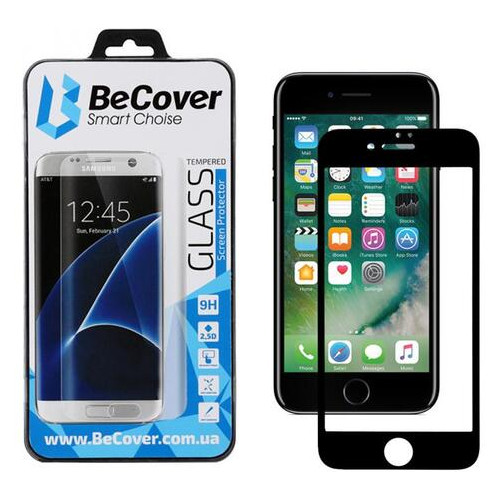 Захисне скло BeCover Apple iPhone SE 2020/8/7 Black (701040) фото №1