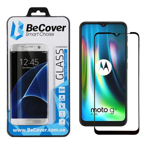 Захисне скло BeCover Motorola Moto G9 Play Black (705245) фото №1