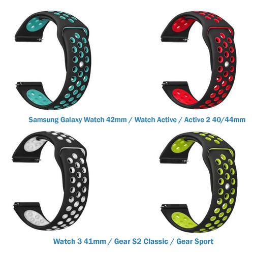 Набір ремінців 4 кольори Vents Style Becover Samsung Galaxy Watch 42mm / Watch Active / Active 2 40/44mm / Watch 3 41mm / Gear S2 Classic / Gear Sport Girl (706524) фото №2