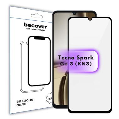 Стекло защитное BeCover Tecno Spark Go 3 (KN3) Black (715166) фото №1