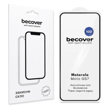 Стекло защитное BeCover 10D Motorola Moto G57 Black (715713) фото №1