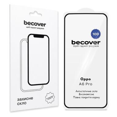 Стекло защитное BeCover 10D Oppo A6 Pro Black (715716) фото №1