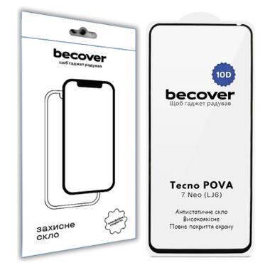 Стекло защитное BeCover 10D Tecno POVA 7 Neo (LJ6) Black (714921) фото №1