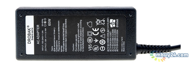 Блок живлення для ноутбука Samsung 19V 60W 3.16A (5.5*3.0 black with pin inside) фото №2