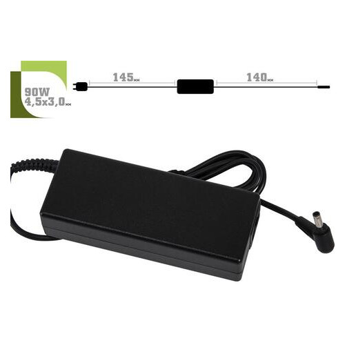 Блок живлення 1StCharger для ноутбука Asus 19V 90W 4.74A 4.5х3.0мм кабель живлення (AC1STAS90WE) фото №1