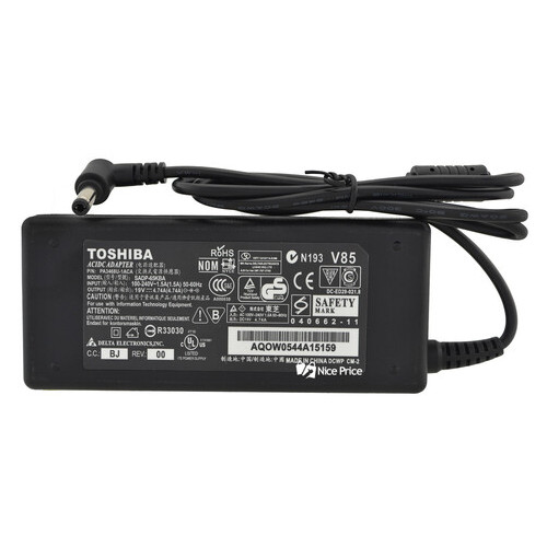 Блок питания для ноутбука Toshiba 19V 4.74A + кабель питания (2078) фото №1