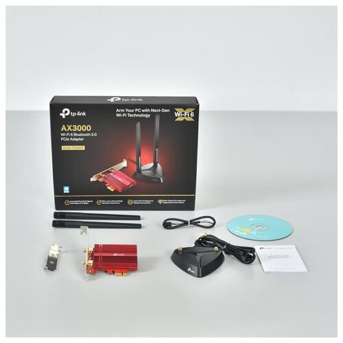 Бездротовий адаптер PCIe TP-Link ARCHER TX3000E (AX3000, Wi-Fi 6, Bluetooth 5.0, WPA3, 2 зовнішні виносні антени) фото №4