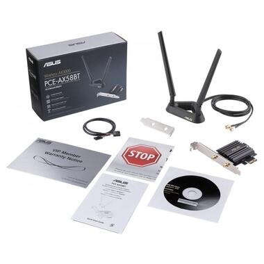 Бездротовий адаптер Asus PCE-AX58BT (AX3000, WiFi6, WPA3, Bluetooth 5.0, MU-MIMO, OFDMA, 2 зовнішні антени) фото №5