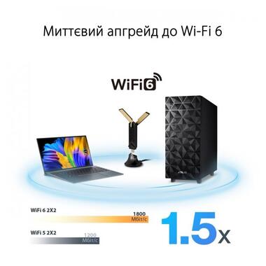 WiFi-адаптер Asus USB-AX56 AX1800 USB 3.0 WPA3 MU-MIMO OFDMA подовжувач-підставка (90IG06H0-MO0R00) фото №3