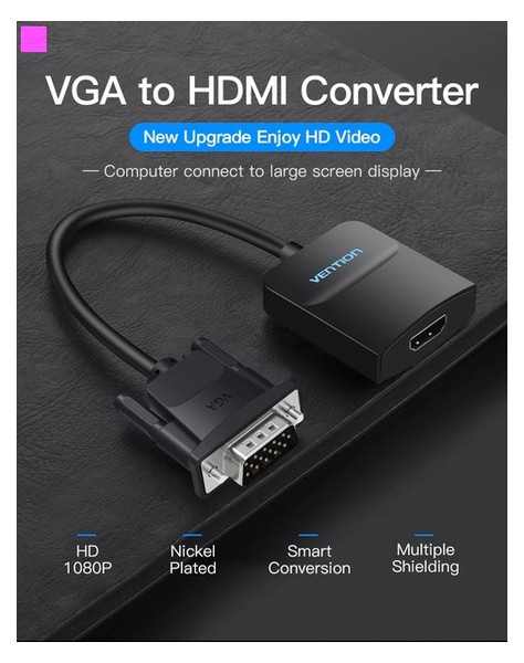 Адаптер Vention VGA-HDMI, 0.2 m, зі звуком та живленням (ACNBB) фото №3