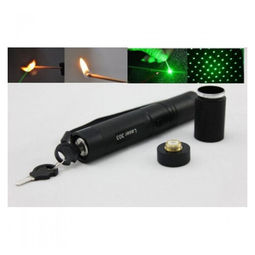 Зелена потужна лазерна указка Laser 303 GreenLaser, Black фото №6