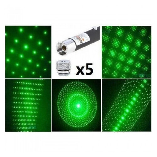 Зелена лазерна указка 5 в 1 LASER POINTER 1000 mW, Black фото №4