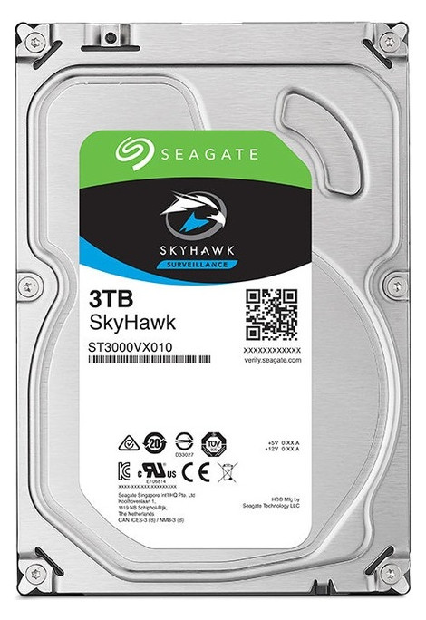 Жорсткий диск 3.5 3TB Seagate SkyHawk 5400 rpm 256MB SATAIII (ST3000VX009) фото №1
